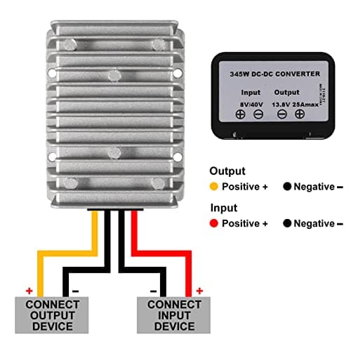 AEDIKO DC Voltage Reducer Converter DC 8V-40V to 13.8V 25A 300W Reducer Power Converter Waterproof Regulator Module Transformer for Golf Cart Club Car… — view 2