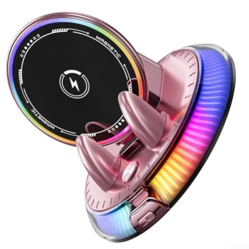 15W Fast Wireless Car Phone Holder, 360° Rotating, RGB Light — view 6