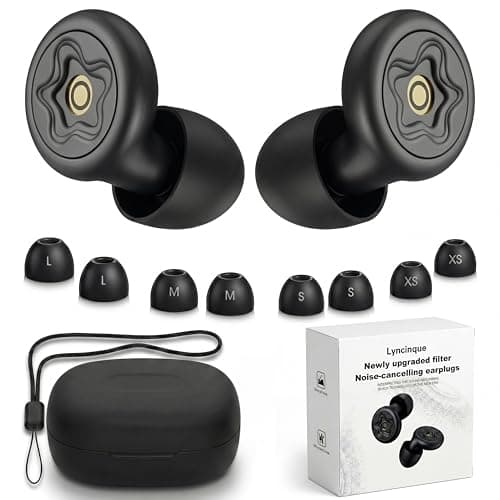 Earplugs for Sleeping Noise Cancelling - 45dB Reusable Silicone Ear Plugs for Side Sleepers, 6 Pairs (S/M/L/XL) with Travel Case, Block Snoring, Noise, Ideal for Travel, Office, Focus & Rest