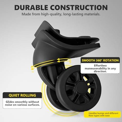 Luggage Wheels Replacement Wheel for Luggage Suitcase Repair 360° Rotating Suitcase Replacement Wheels with 4 Mounting Holes H045 — view 4