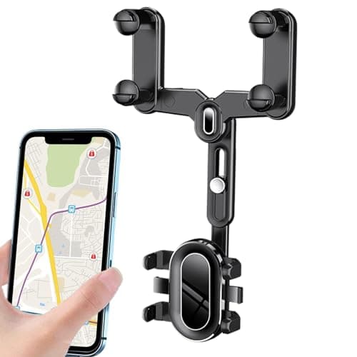 Rearview Mirror Phone Holder For Car 360° Rotatable Auto Phone Holder