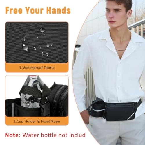 Esoes Belt Bag Belt with Bottle Holder Sports Hip Bag for Men and Women — view 4