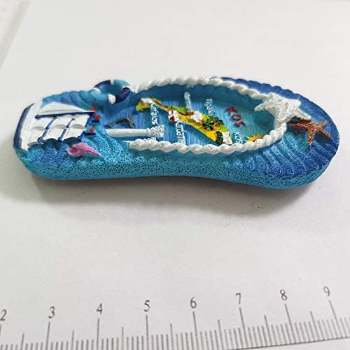 Kos Greece 3D Flip Flop Refrigerator Magnet Resin Travel Souvenirs,Handmade Home & Kitchen Decoration Kos Fridge Magnet Collection Gift — view 4