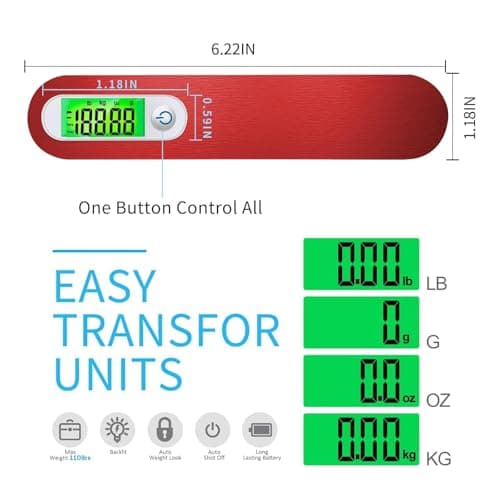 SHANJE Luggage Weight Scale for Suitcases 110 Lbs World Cup Travel Accessories High Precision Travel Digital Hanging Scales 50kg Red — view 4