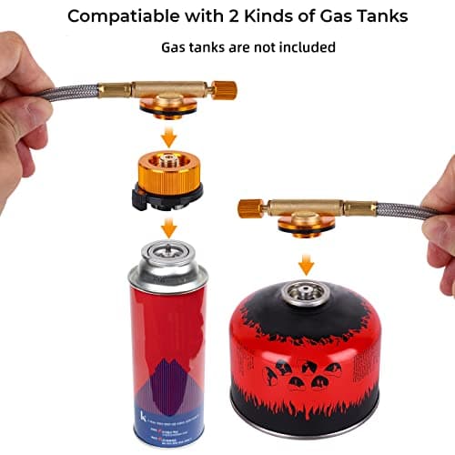 Colmthys Camping Gas Stove, Portable Windproof Backpacking Burner Cooking Stoves 3500W for BBQ Outdoor Cooking Hiking Fishing Picnic with Piezo Ignition Adapters Converter — view 3