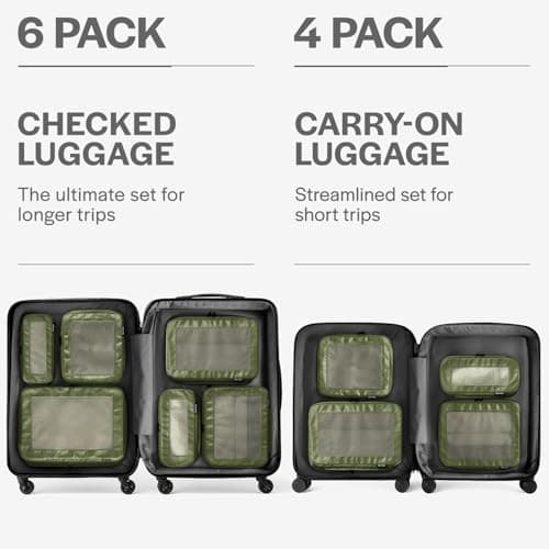 Aerotrunk Compression Packing Cubes for Travel, 6-Pack, Olive — view 4