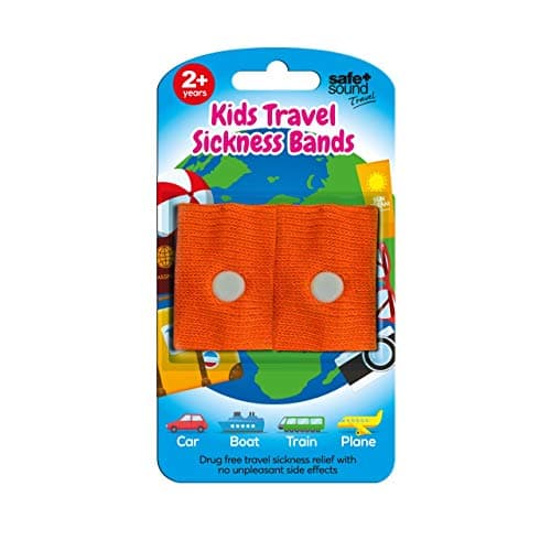 Safe and Sound Travel Sickness Bands for Ages 2+. Colour Received Will Vary. 2 Per Pack
