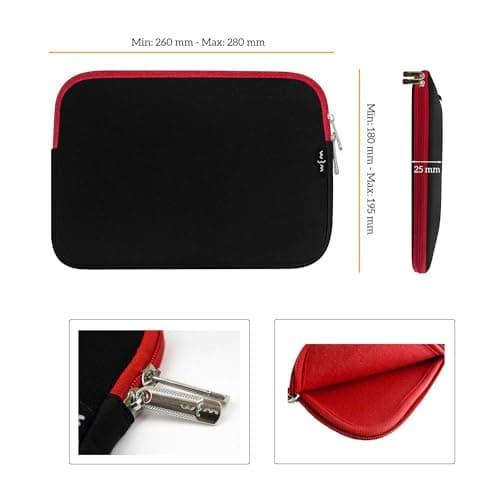 Emartbuy Black/Red Neoprene Laptop Sleeve 10-12 Inch — view 3