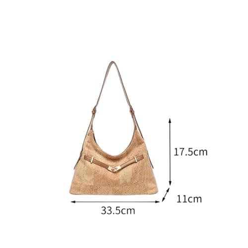 JZ Lightweight Cork Organizer Shoulder Bag For Women with Adjustable Strap - B — view 3