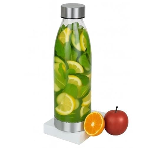 Clear Water Bottle with Silver Lid & Base – 500ml – Reusable, BPA-Free, Sleek Design – For Home, Office, Gym – Cold Drinks Only — view 3
