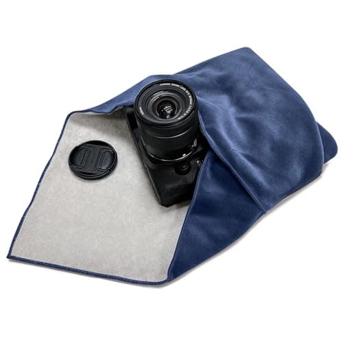 ComfortAce Wrapit.ly™ Magic Protective Wrap Cloth – Self-Adhesive Multi-Purpose Wrap for Camera, Lens, Laptop, Electronics, Travel Gear – Soft, Reusable Protective Wrap Fabric (Navy, 45x45cm)