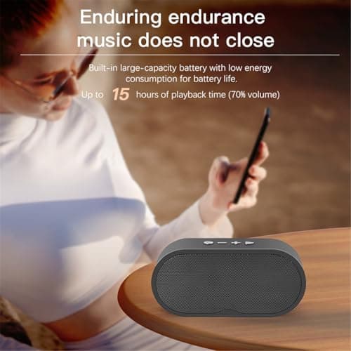 STFMHEZ Bluetooth Speaker Portable Wireless, Bluetooth 5.3 Speakers with HD Stereo HiFi Bass for Travel Home, 1200mAh Battery, 15 Hour Playtime, Support Bluetooth/U-Disk/TF Card — view 6