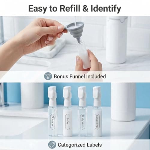 4 in 1 Travel Dispenser Bottle, 120ml Travel Bottles for Toiletries Set — view 3