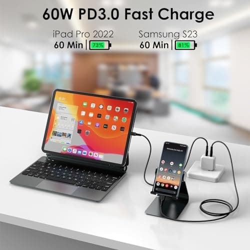 TECHGEAR USB C to USB C Charger Cable (6Pack 0.3M+1M+2M+3M+2x Adapter) 60W Braided Type C Cable Fast Charging Data Lead Compatible Phone 17 16 15 Pro Max, iPad Air/Pro, Samsung S26 S25 S24 A17, Pixel — view 5