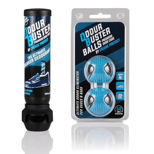 Odour Buster Shoe Deodoriser Spray - Eliminates Trainer & Shoe Odours - Perfect for Football Boots & Smelly Shoes - Anti Odour Freshener (Odour Buster Balls + Odour Buster Spray)
