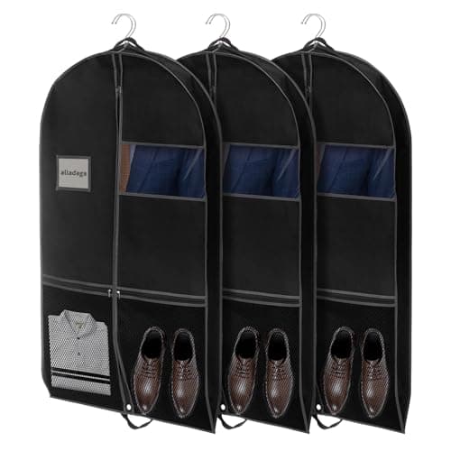 3 Pack 43" Garment Bag Suit Bag Garment Bags for Travel Duffle Bags for Hanging Clothes Storage Bag Carry on Garment Bag, Ideal for Wardrobes, Blazers, Dresses, Coats