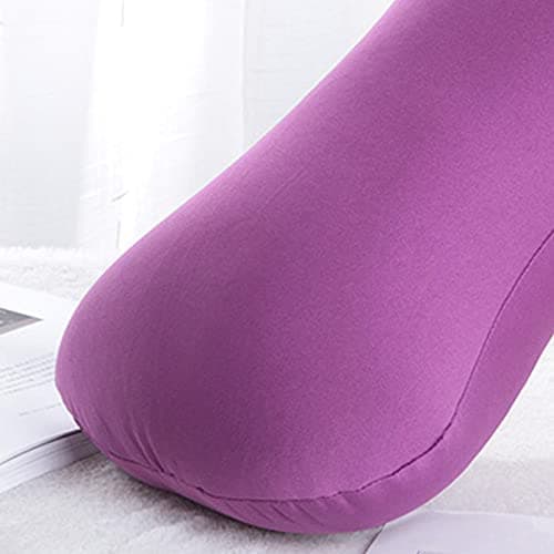 1-Piece Microbead Bone-Shaped Neck Pillow, Soft Ergonomic Support Pillow, Portable Mini Travel Neck Rest for Office, Car, Home, Lavender, 38x20cm — view 4