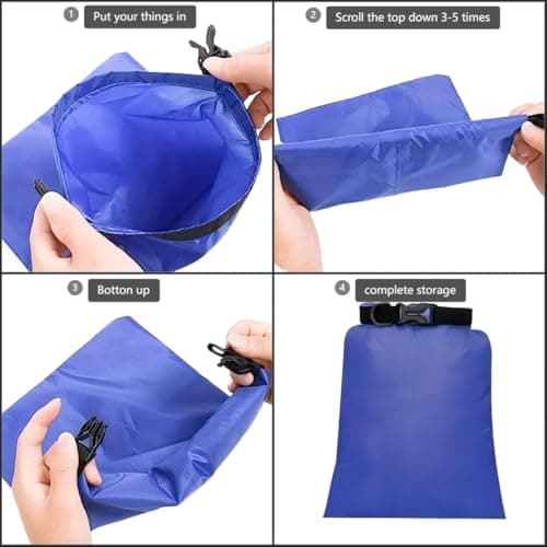 QIGEN LTD 5/6 Pack Waterproof Dry Bags，Dry Sack Waterproof Bag Lightweight for Hiking,Backpacking,Kayaking,Camping,Swimming,Boating (Multicolor) — view 5