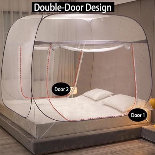 Pop Up Mosquito Net for Bed with Net Bottom, Suit for Double Bed — view 4