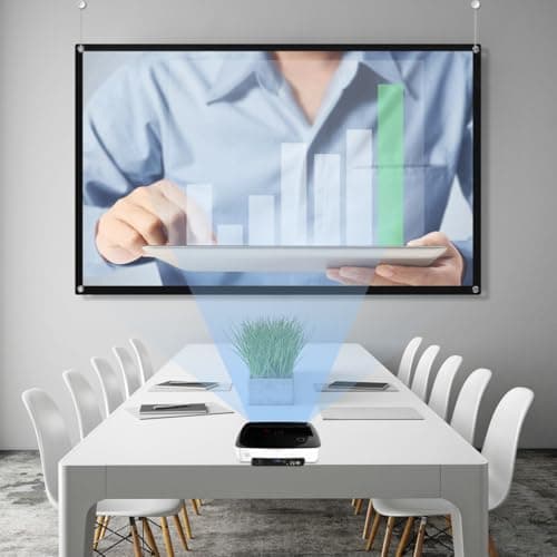 Zerodeko Projector and Projection Portable Screen White Folding Polyester Curtain with Easy Installation Optimal Color Reproduction for Conference Room and Business Use — view 6