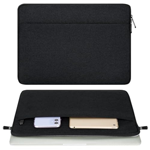 HEDUGO Laptop Sleeve Case with Accessory Pocket Padded Computer Carrying Pouch 15 to 16 inches Compatible with MacBook Air/Pro Protective Laptop Cover for 15”-16” Chromebook/Notebook/Tablet, Black. — view 2