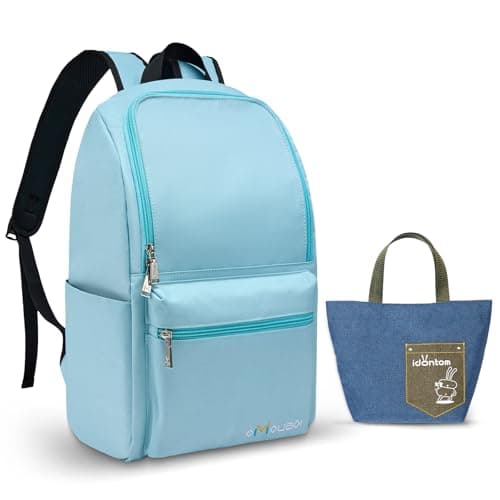 OMOUBOI Laptop Backpack for Men Women Fits 14-15.6 Inch Laptop Lightweight Bookbag School Rucksack Work Bags Anti Theft Casual Daypack for Tennis, Hiking Weekender Travel Business College, Sky Blue