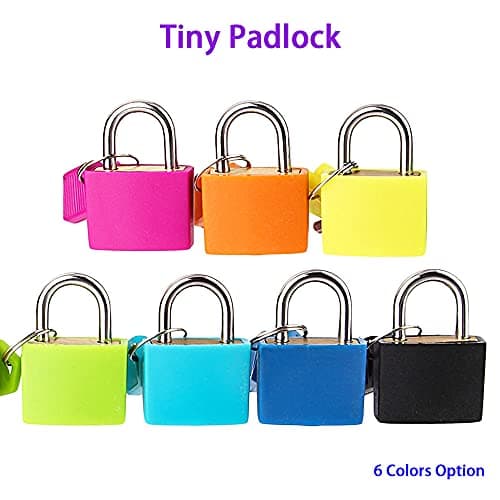 2 Pack Luggage Locks with Keys, Coloured Small Suitcase Padlocks Mini Keyed Travel Lock for Gym Locker, Backpack, Laptop Bag, School (Purple) — view 6