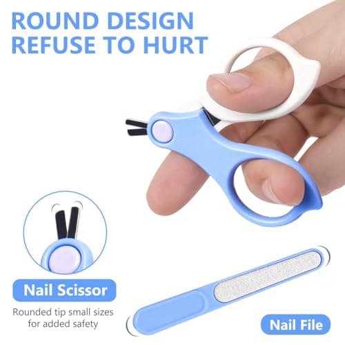 Vicloon Baby Nail Kit, 4-in-1 Baby Nail Care Set, Baby Nail Care Tool, Baby Nail Care Set Manicure Set Includes Baby Scissors, Nail Clippers, Baby Nail File and Tweezer for Newborn Infant Toddler — view 4
