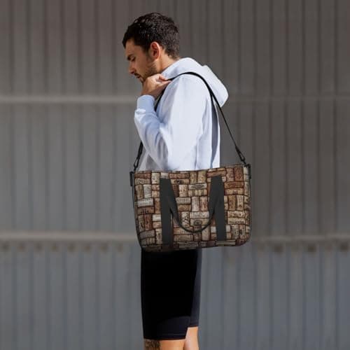 Wine Cork Printed Travel Bag Duffle Bag for Men Women, Large Water Resistant Gym Bag Weekend Holdall Bag with Shoulder Strap — view 6