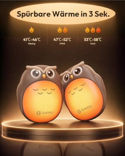 Gaiatop Rechargeable Hand Warmers 2 Pack, Cute Owl Handwarmers, Brown — view 4