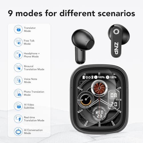 N02 Translation Earbuds Real Time, 165 Languages AI Translator with 9 Modes — view 3