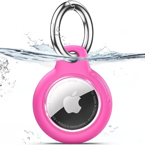 TNSNK for AirTag Holder Keyring, 1 Pack,Rose Red