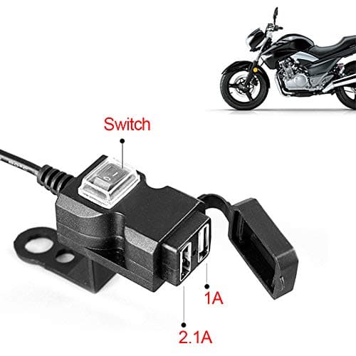 Dual USB Socket Charger, Motorcycle Waterproof Handlebar Power Quick Charge 3.0 Socket, Car Power Outlet, Black (9-90V) — view 5