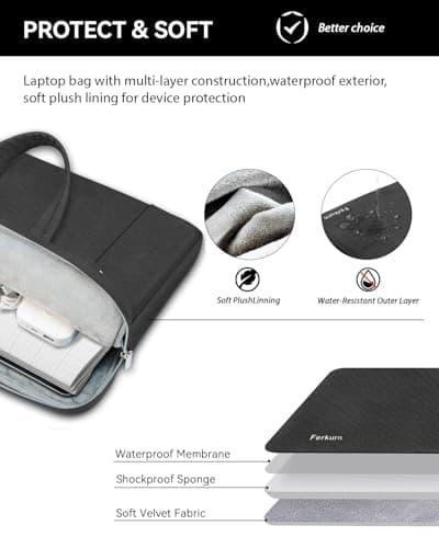 Ferkurn Laptop Bag Case for Women Men Messenger Briefcase, 17 17.3 inch — view 5