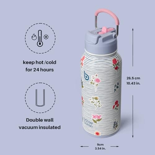 BOTTLE BOTTLE Insulated Water Bottle 950ml Stainless Steel with Straw and Pill Box — view 5