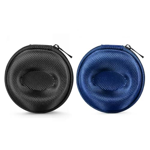 HKzzy Single Watch Cases, 2 Pack Watch Travel Storage Box Multifunction Jewelry Organizer for Most Watches Smart Watch and Trinkets (Black Dark-Blue)
