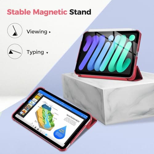 ProCase Smart Case for iPad Mini 7 (A17 Pro 2024)/ Mini 6 2021 8.3 Inch, Hard Back Cover for iPad Mini 7th/6th Generation A2995/A2996/A2993/A2567/A2568/A2569 -Red — view 6