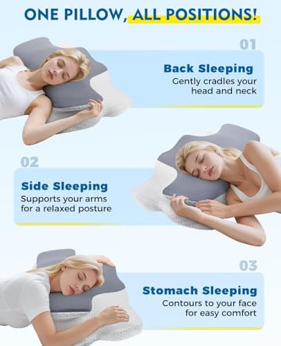 Drifina Orthopaedic Neck Support Pillow for Side Sleepers, Cervical Memory Foam Pillow for Neck & Shoulder Pain Relief, Dual-Height Ergonomic Bed Pillow, Cooling Washable Cover, 100-Night Trial — view 5
