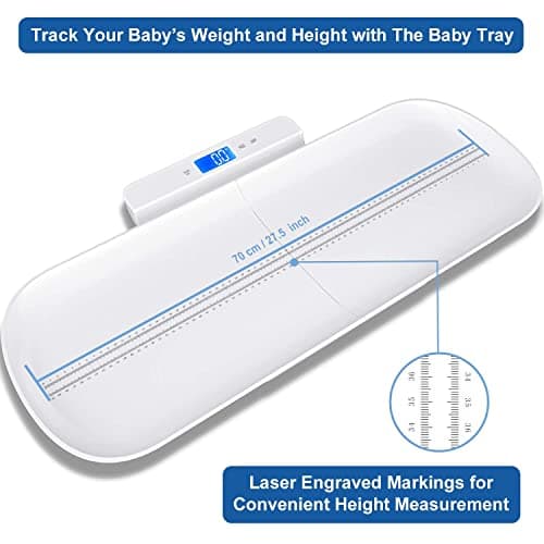 UNICHERRY Bluetooth Baby Scales, baby weighing scale, Multifunctional baby scale with removable tray, baby scales digital with Tare and Hold Functions, Free App and Batteries(Max: 100 kg) — view 4