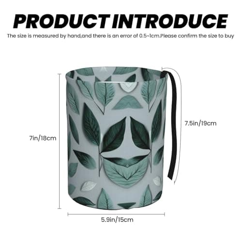 MDATT Mint Gray Leaf Car Trash Can Leak-Proof Organizer For Long Road Trips And Family Vacations — view 3