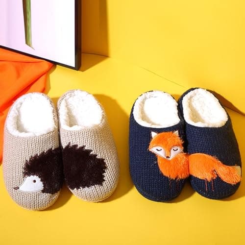 DFSDJEUW travel slippers women Slippers Women Pairable Slipper Socks | House For Fuzzy Slipper Socks | Animal Designs Wide Fit Anti-Slip ladies memory foam Orange 7 — view 3