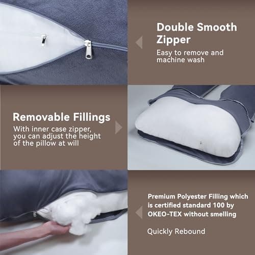 PinkFroggie Pregnancy Pillows,U-Shape Maternity Pillow with Velvet Cover — view 6