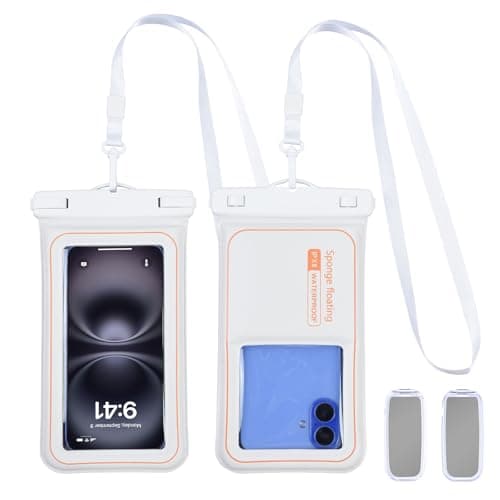 aceyoon Waterproof Phone Pouch with Stand IPX8, 7" Clear PVC Underwater Phone Case for Swimming Beach Snorkelling Kayaking, Compatible with iPhone 17 16 15 Pro Max Samsung Galaxy S26 S25 S24 Ultra