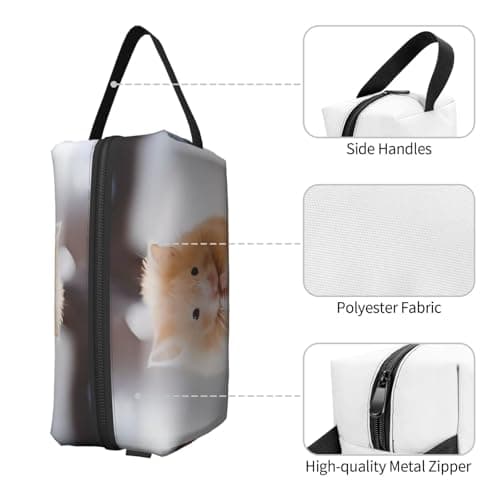 Large Travel Cosmetic Bag â€“ Reusable Maroon Hamster Print Dopp Kit for Toiletries, Portable Organizer for Men and Women, White, One Size — view 3