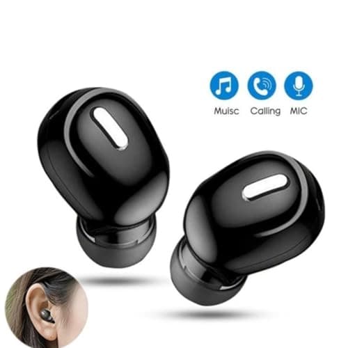 Veesper Single Ear Mini Wireless Earphone In-Ear Sport Headset with Microphone, Handsfree Earbud for Running Gym and Driving Black — view 4