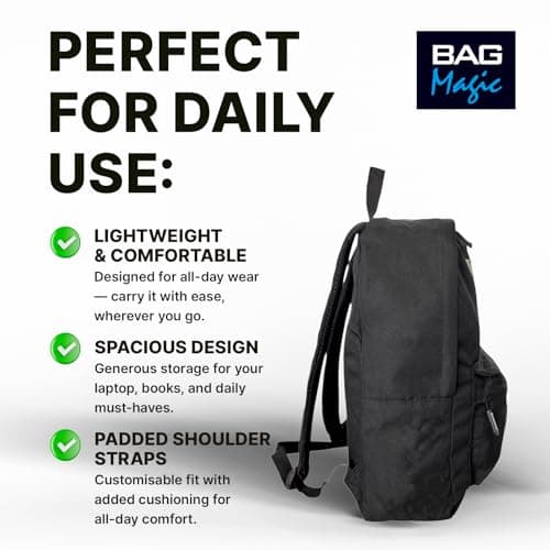 Guinness Backpack & Cooler Bag Set – Official 15” Laptop Rucksack (42x32x11cm) + 9L Insulated Lunch Bag | Work, School & Travel Bundle | Lightweight Black Bags with Adjustable Straps & Bottle Holders — view 4