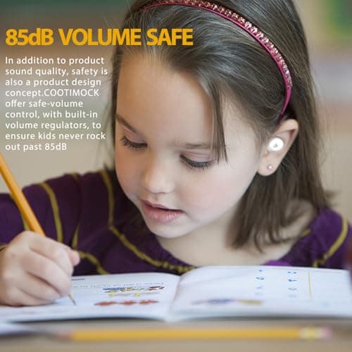 Kids Earbuds, 85dB Volume Limited to Protect Hearing, Bluetooth Headphones for Kids with Mic, 30H Playtime, Safe Material, Lightweight, Touch Control, Girls Boys Wireless Earbuds for School Travel — view 2