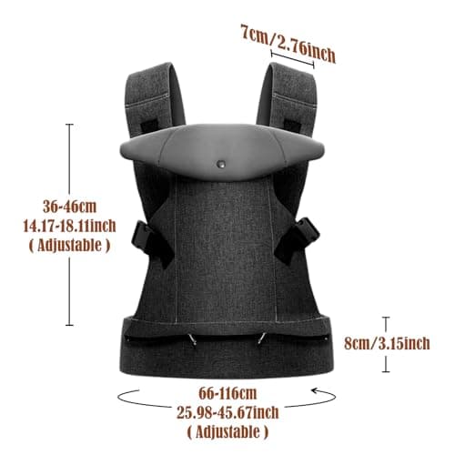 IULONEE Baby Carrier Newborn Holder Carriers Carry for Infant 3-15kg Black — view 2