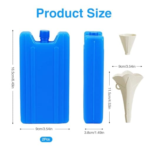 2 Pcs Secret Ice Pack Flasks with Funnel Support Rod, Secret Alcohol Concealer 350ml Leakproof Hidden Ice Pack Flasks Discreet Booze Smuggler Container for Festival Travel Drinks — view 2