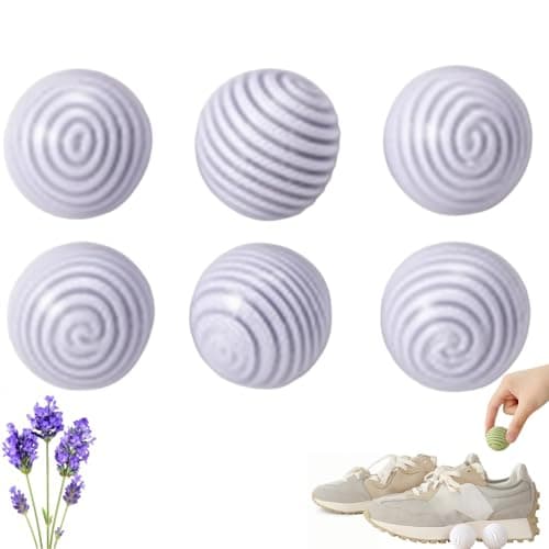 6PCS Shoe Deodorizer Balls,Shoe Air Freshener & O/dor Eliminator,Spherical Design for Smelly Shoes,Foot Odo/ur Remover,Ball Deodorant for Men/Women,Long-Lasting Shoe Freshener Balls(Lavender)